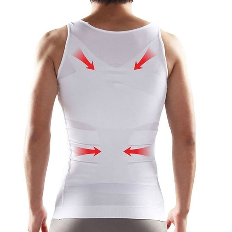 Cacosa Men's Body Shaper Slimming Shirt Tummy Vest Thermal
